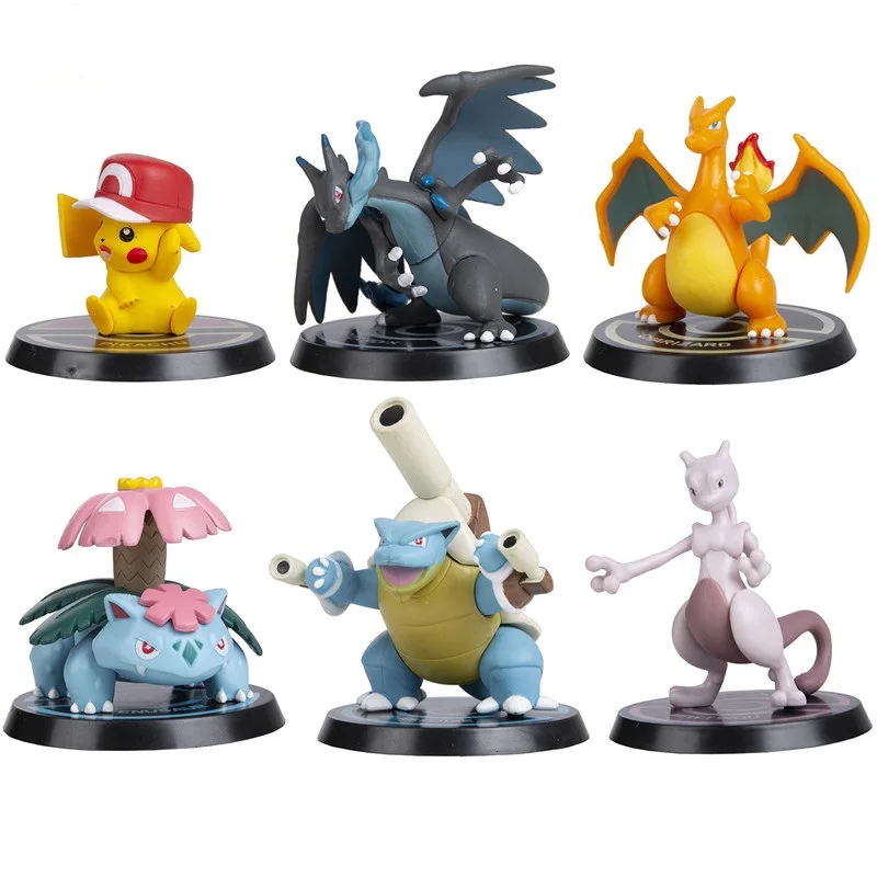 

Pokemon Anime Figure Pikachu Charizard Blastoise Mewtwo Venusaur Model Ornamental Decoration Collect Toys For Children's Gift