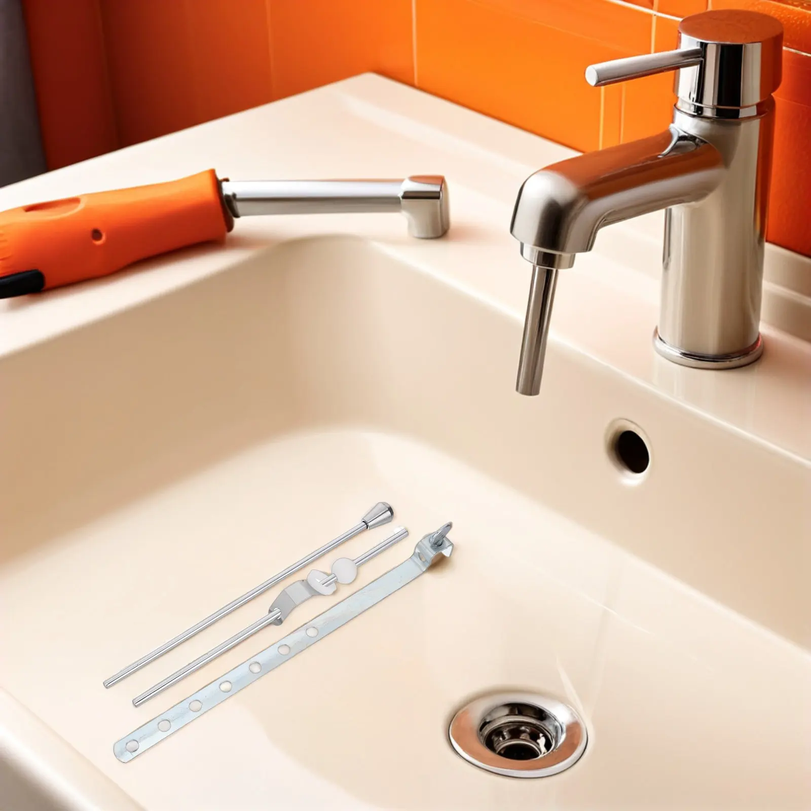 2 Sets Hand Basin Lifting Rod Bathroom Faucet Pull Drain Stopper Pivot Drop for Sink Linkage