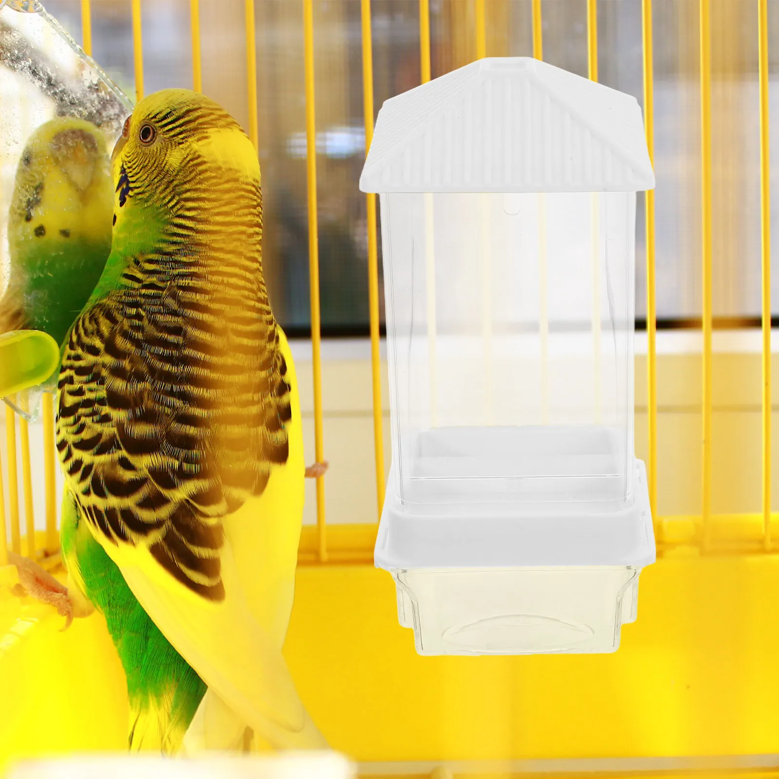 Automatic No-Spill Bird Feeder Plastic Parrot Feeding Dish Budgie Lovebird Anti-Spill Food Box for Home and Pet Birds view 6