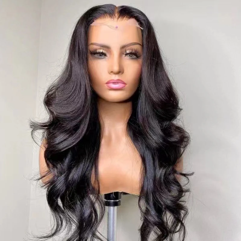 AIMEYA Black Body Wave Wigs for Women Synthetic Lace Front Wig Heat Resistant Synthetic Hair Daily Used Cosplay