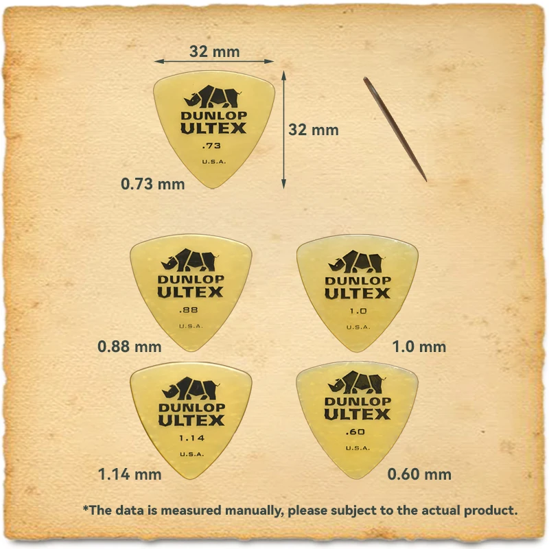Dunlop-plúa triangular Ultex para guitarra, 0,6/0,73/0,88/1,0/1,14mm, bajo, acústico, eléctrico, clásico, accesorios para guitarra 426R