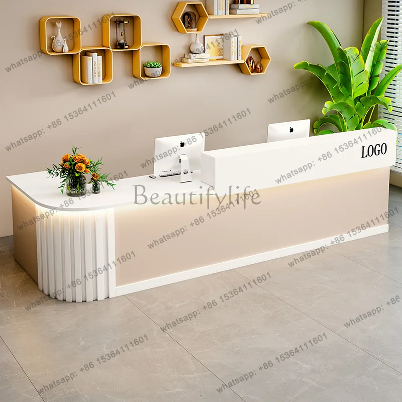 LJY Design Storage Reception Desks Black Cheap Mini Modern Luxury Reception Desks White Corner Wood Mostrador Recepcion Furnitur