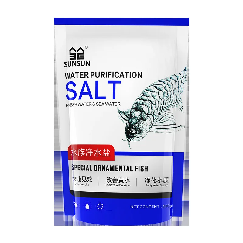SUNSUN Aquarium Salt for Tropical Fish-Mineral Enriched Formula with Healing Properties Fin Rot &Promotes Gill Health Fish Tanks