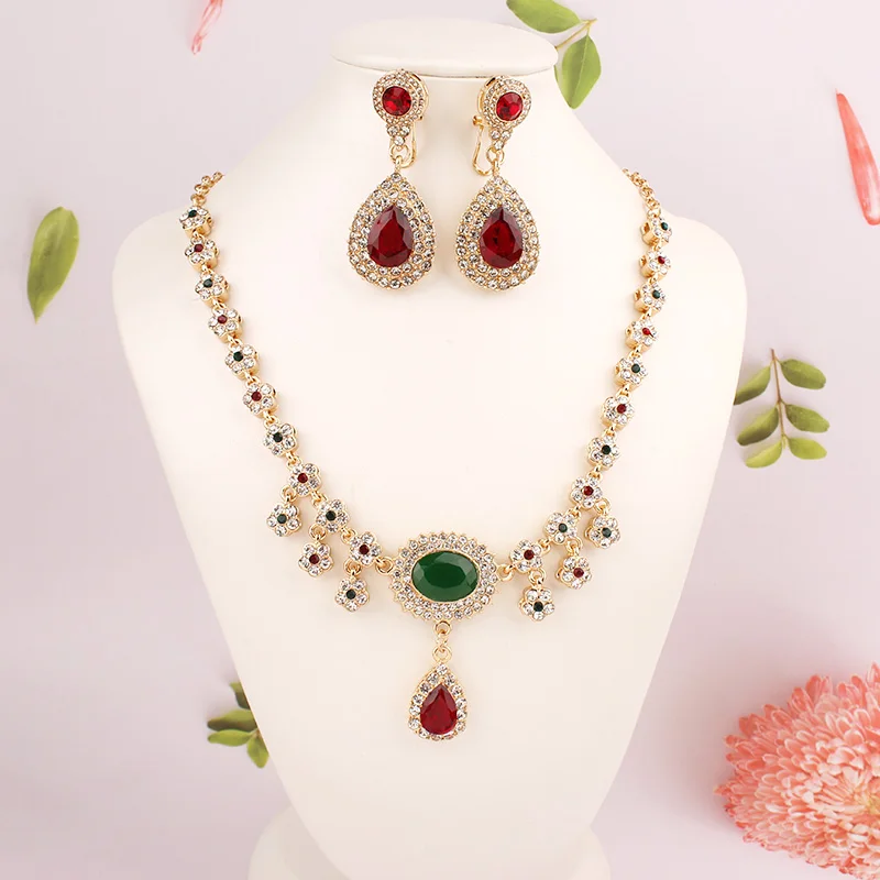 

Women Jewelry Sets Fashion Necklaces Earrings Sets Arabian Dubai Wedding Jewelry Earings for Womens Ladies Earring Set Elegant