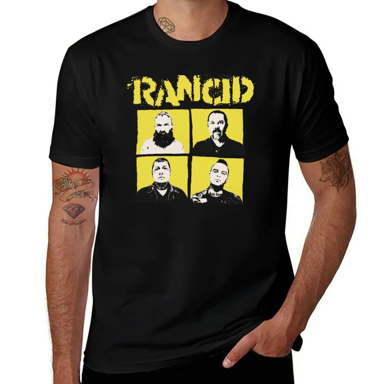 

rock t 100% anime cotton tshirt punk shirts man graphic man Rancid art Members t for shirts T-Shirt