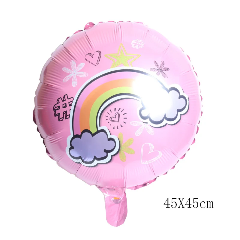 Ballons en aluminium arc-en-ciel de nuages de dessin animé, décor de fête d'anniversaire, ballons à 
