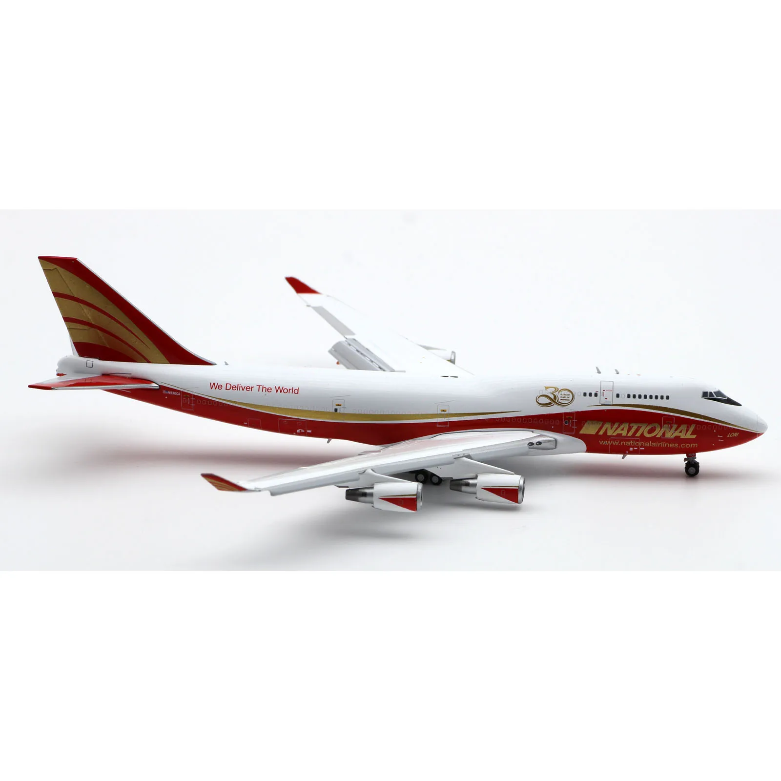 Lh4278a liga avião colecionável presente jc asas 1:400 companhias aéreas nacionais boeing 747-400bcf modelo de aeronave fundida n936ca abas para baixo