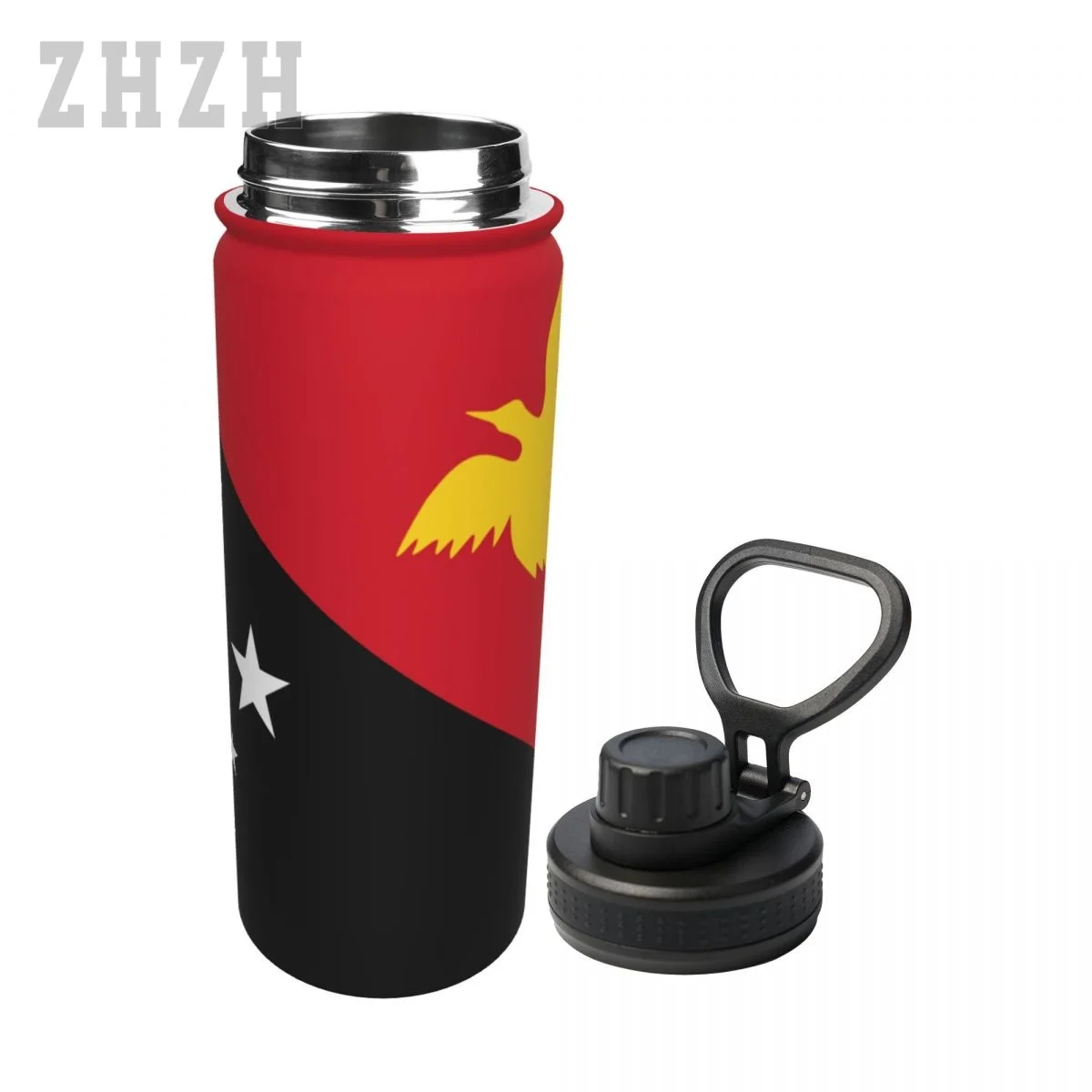 Unisex Sports Water Thermos Bottle Papua New Guinea Flag 304 Stainless Steel Double-layer Insulation Cold And Hot Travel