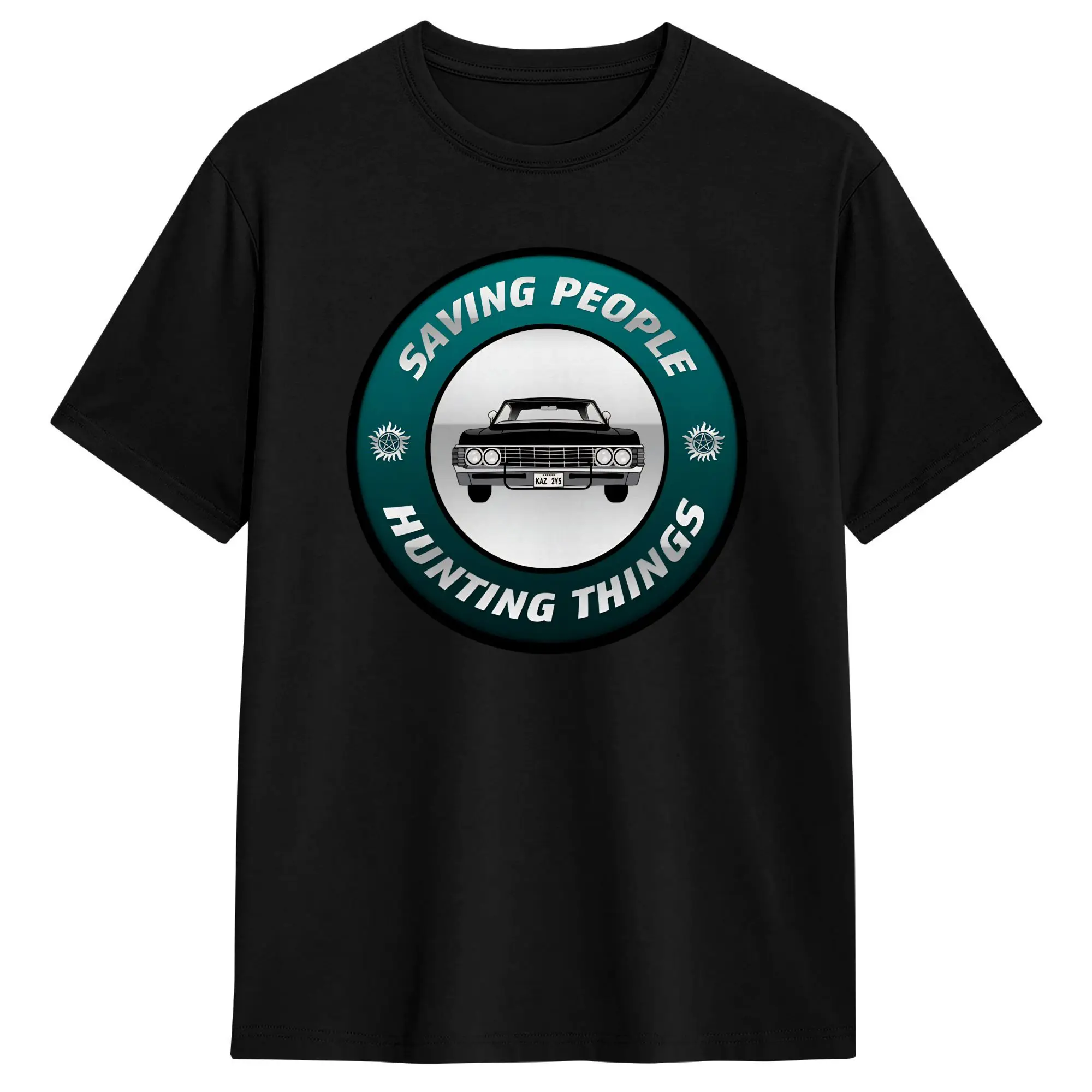 Impala Supernatural SPN IMPALA T Shirts Men 100% Cotton Novelty T-Shirt Crewneck  Tees Short Sleeve Clothing Birthday Gift