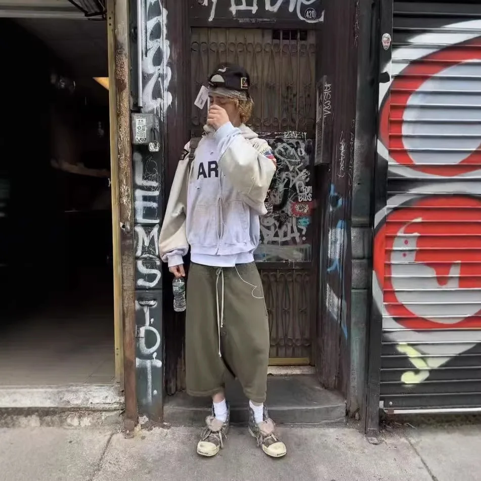Grailz New York Limited Washed Patchwork Deconstructed Letter Print Zippered Hooded Coat Project G/R