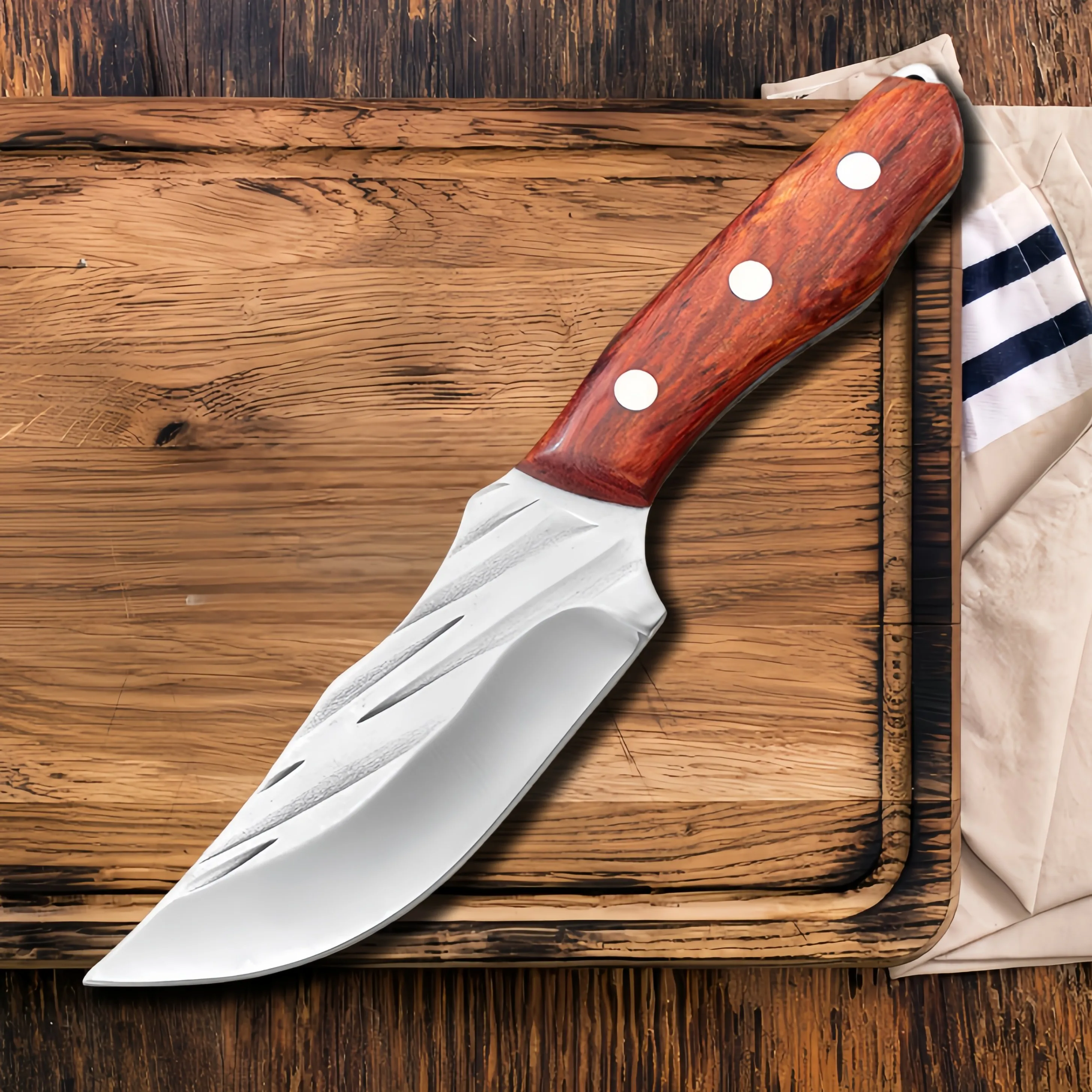 Forge Boning Knife Red Rosewood Handle Stainless SteelThe Blade Is Thickened By 4MM Meat Cleaver Knife Bottle Knife With Cover