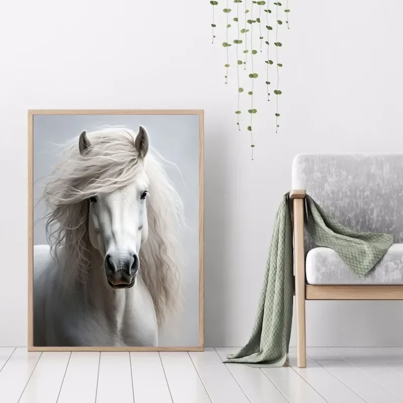 Modern Black and Gold Horse Posters and Print Picture Animal Canvas Wall Art Painting for Living Room Office Home Decor Cuadros