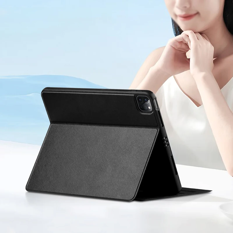 حافظة لجهاز ايباد برو الذكية من AJIUYU مقاس 11 بوصة 2nd 1st 3rd Air 5th 4th قرص مغناطيسي مشبك PU قلم تخزين فتحة بطاقة هوية جلد تي بي يو
