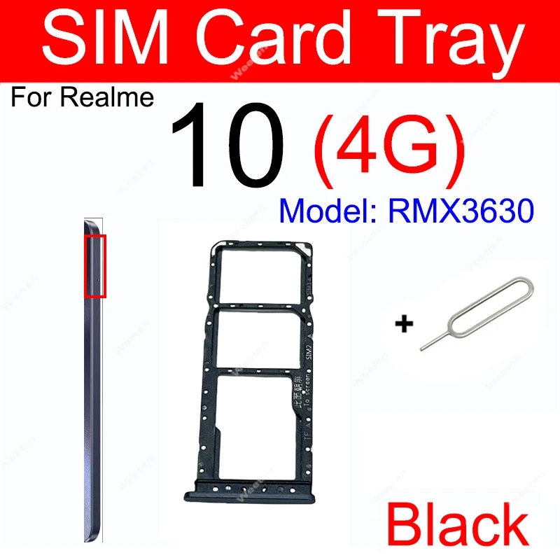 For Realme 10 10S 10 Pro Plus 10Pro+ 4G 5G Sim Card Tray SIM Card Slot Holder Adapter Replacement