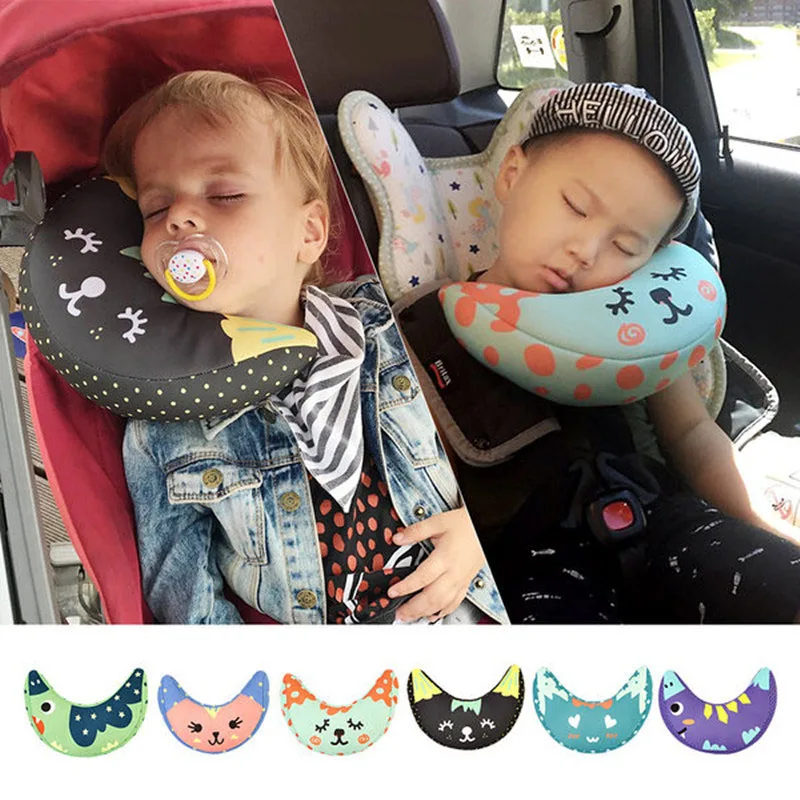 

Baby Car Seat Belt Shoulder Guard Child Seat Pillow Child Neck Cushion Moon Shape Child Head Protection Sleep Pillow On Car