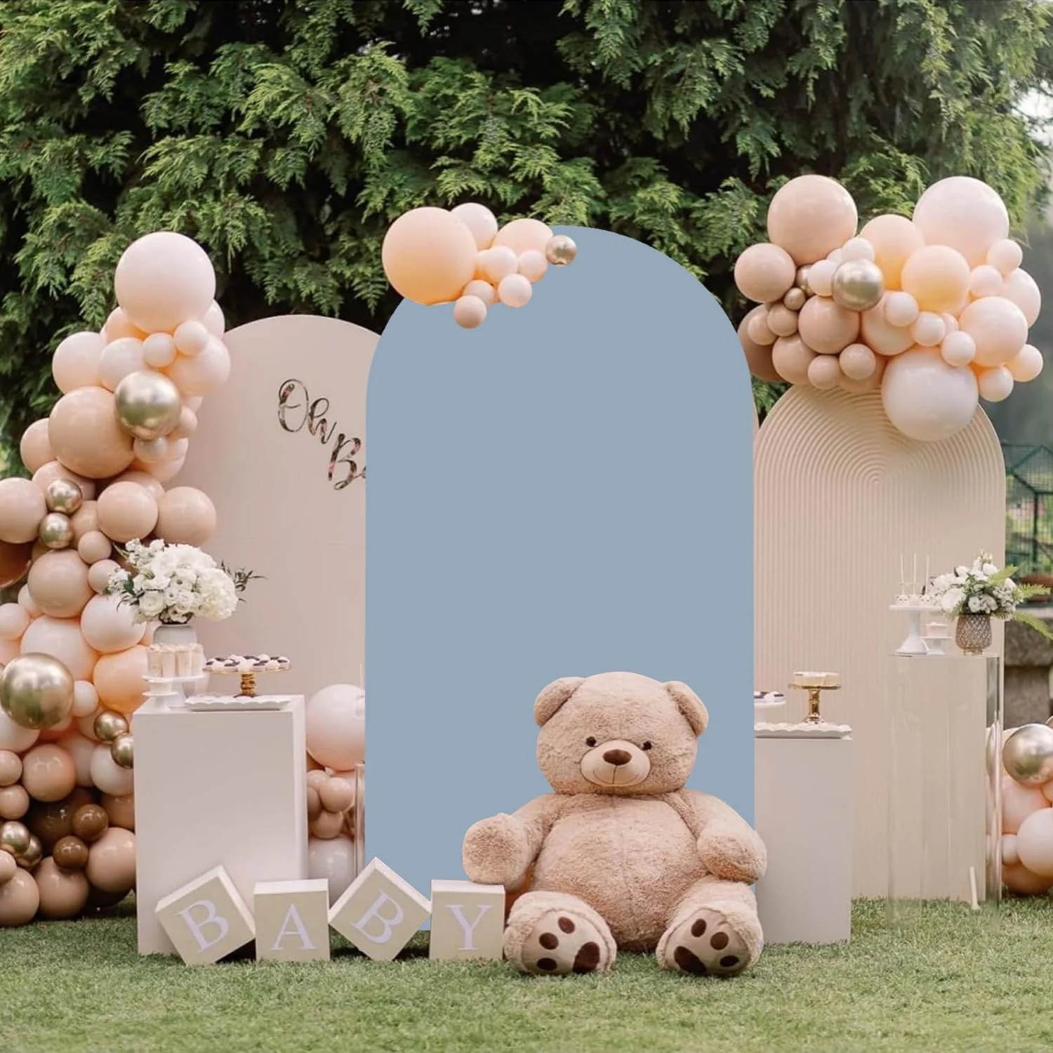 

Dusty Blue Arch Cover Wedding Arch Covers Stretchy Backdrop Spandex Arch Back Drop Cover Double Sided Chiara Backdrop