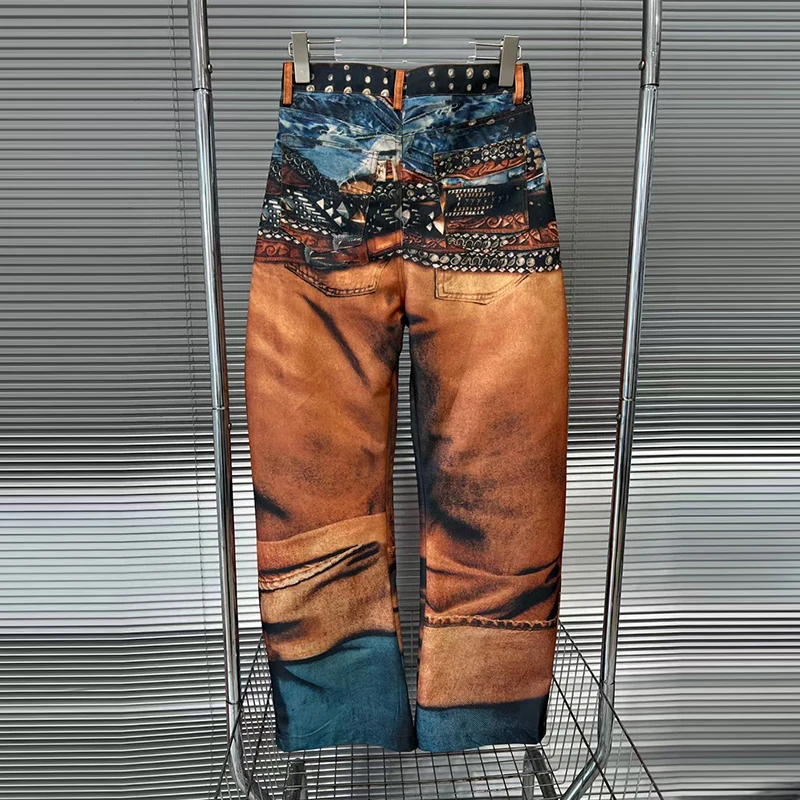 Pantaloni di colore dimagranti di design KBQ per le donne Pantaloni di temperamento primaverile con tasca impiombata a vita alta Stile di moda femminile Nuovo