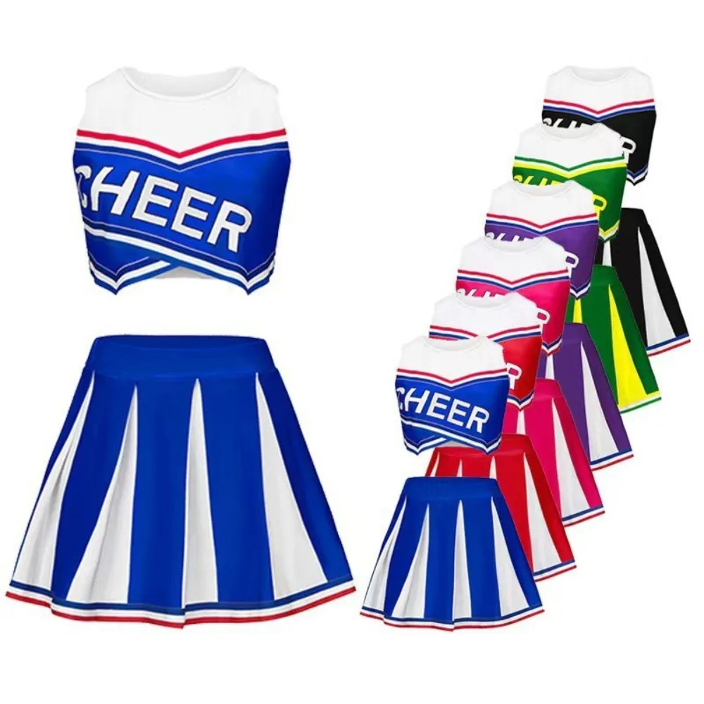 

Одежда для выступлений черлидинга для взрослых, университетские игры, одежда для выступлений черлидинга, короткая юбка для соревнований