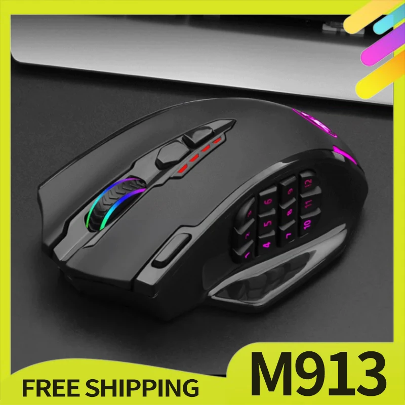 

Redragon M913 Wireless Mouse Dual Mode Side Key Macro Mouse Customize Rgb Long Endurance Mouse For Pc Gamer Computer Gifts