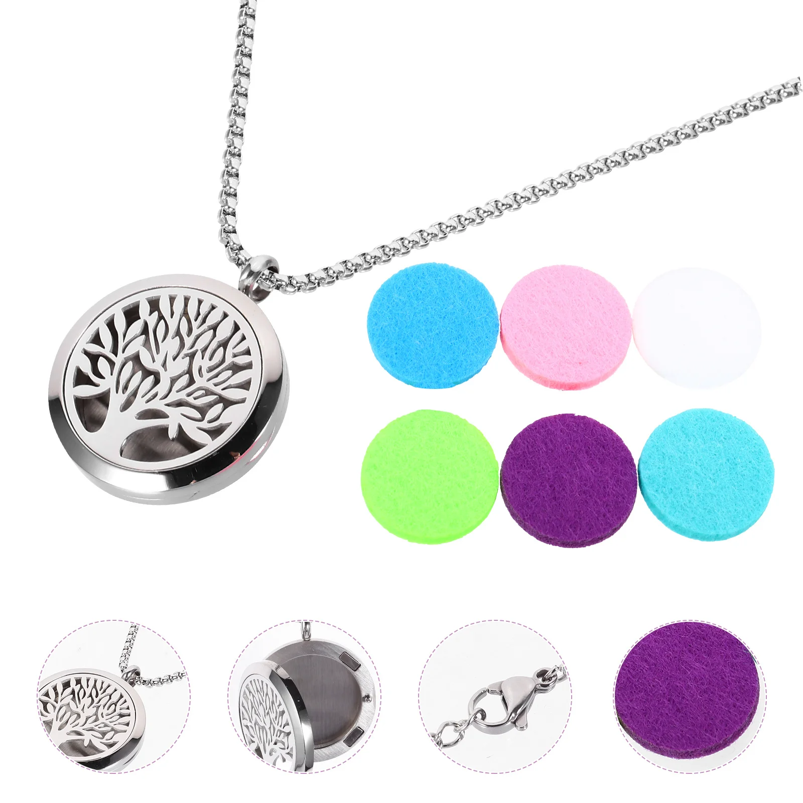 

1Pcs Essential Oil Necklace Stylish Neck Ring Creative Neck Chain Aromatic Jewelry Easy Cushion Replacement 316L Stainless Steel