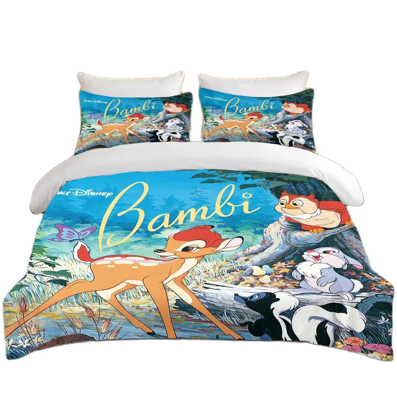 Disney Bambi Bedding Set 3D Printed Deer duvet cover for boys girls teenagers bedding set Children's Gifts