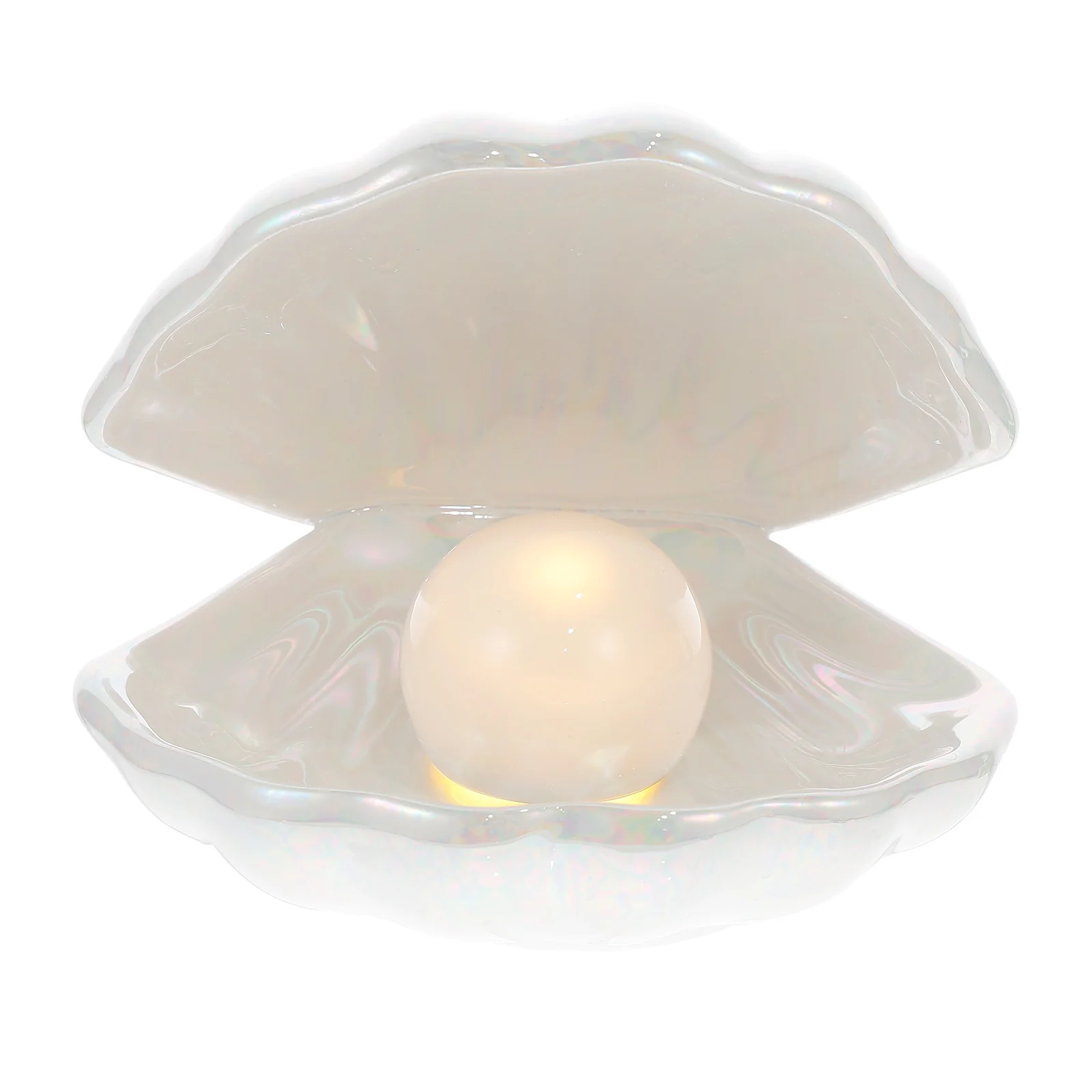 Office Desk Decor Shell Light Desktop Decoration Decorative Lights Table Ornament White