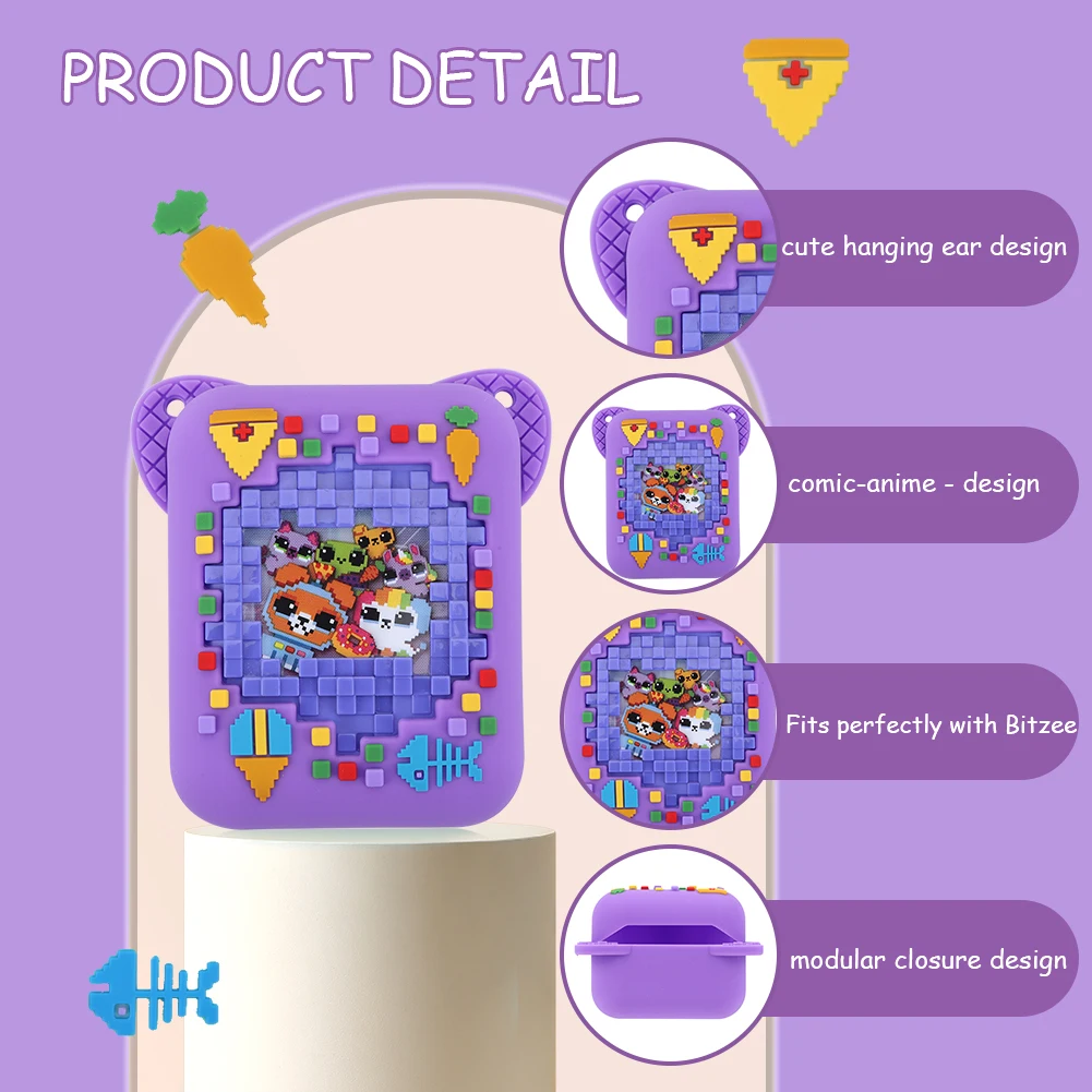 Silicone Protective Skin Sleeve with Lanyard Protective Storage Holder Anti Drop for Digital Pet Interactive Virtual
