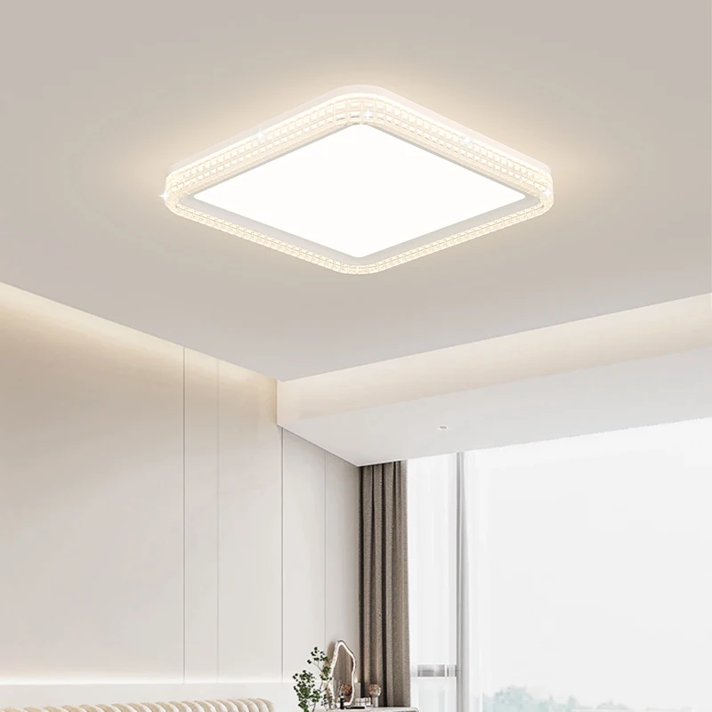 Luxury Crystal Living Room Ceiling Lights Intelligent Infinite Dimming Bedroom LED Light Indoor Eye Protection Lighting Fixtures