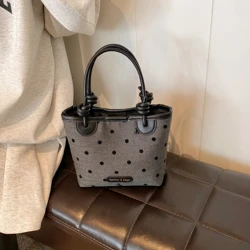 Dot Handbags Small Casual Totes Women 2024 New Lady Elegant Packages Cute England Style Female Bags Designer Crossbody Bags