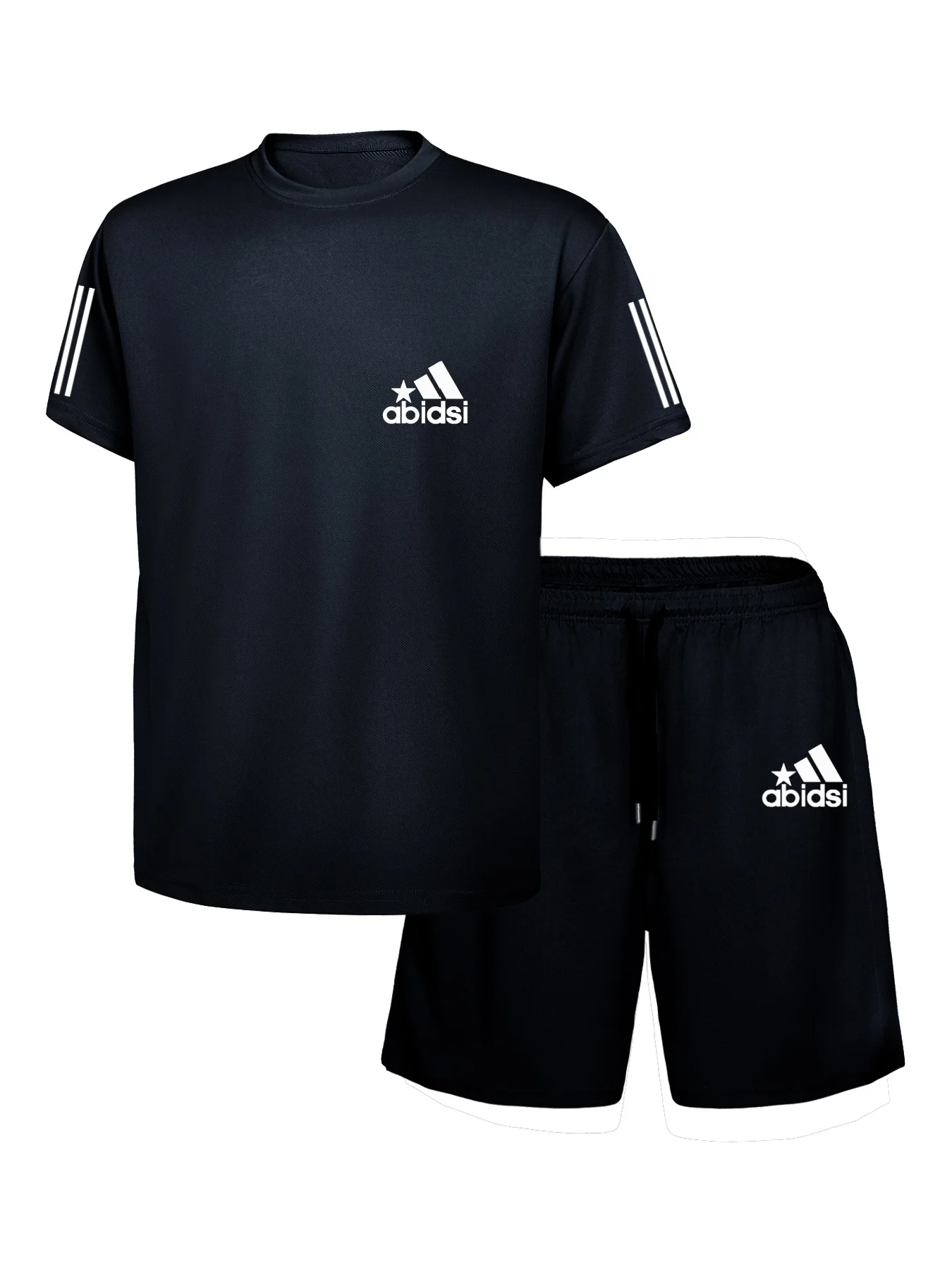 

Мужской уличный костюм 2025 года, свободная повседневная дышащая футболка, шорты с короткими рукавами