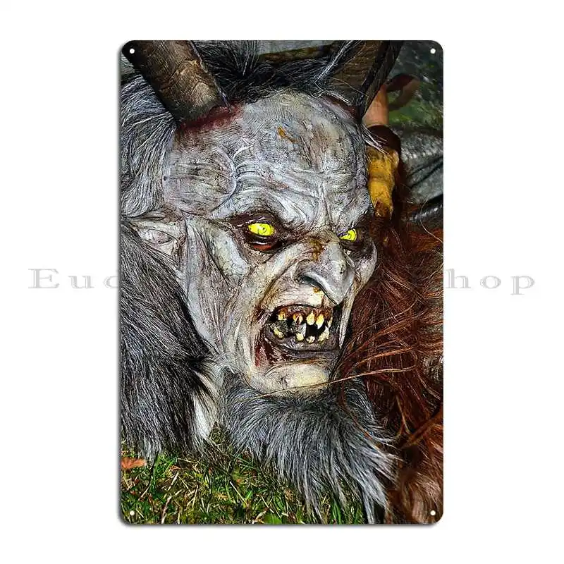 Traditional Krampus Mask Tyrol Austria Metal Plaque Poster Design Design Wall Cave Decoration Cinema Tin Sign Poster