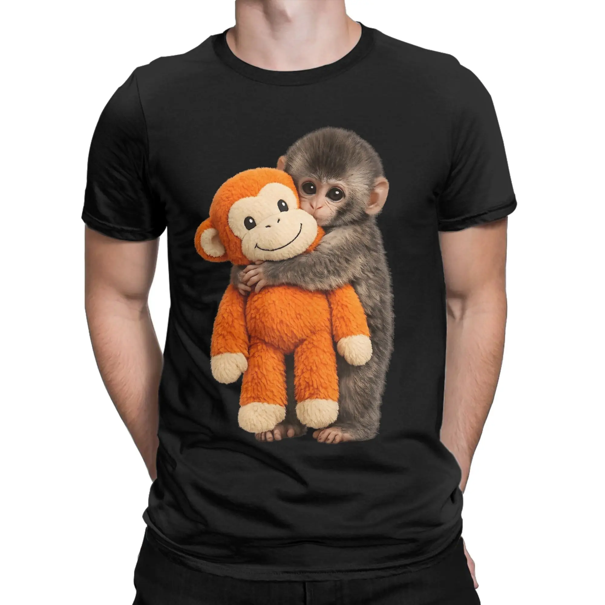 Punch Japanese Monkey Friendship T Shirts Men Pure Cotton Vintage T-Shirt Round Neck  Tees Short Sleeve Clothes Printed