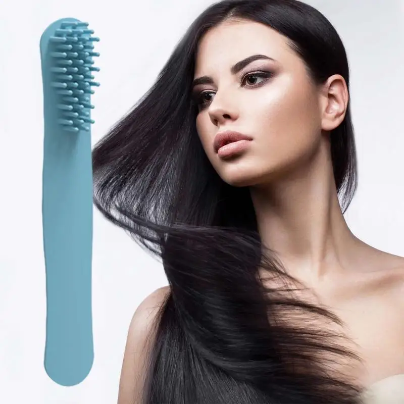 Silicone Massage Comb Long Handle Brush Scalp Massager Clapping Circle Comb Hair Can Be Tied Up Temporarily Slap-and-Roll Design