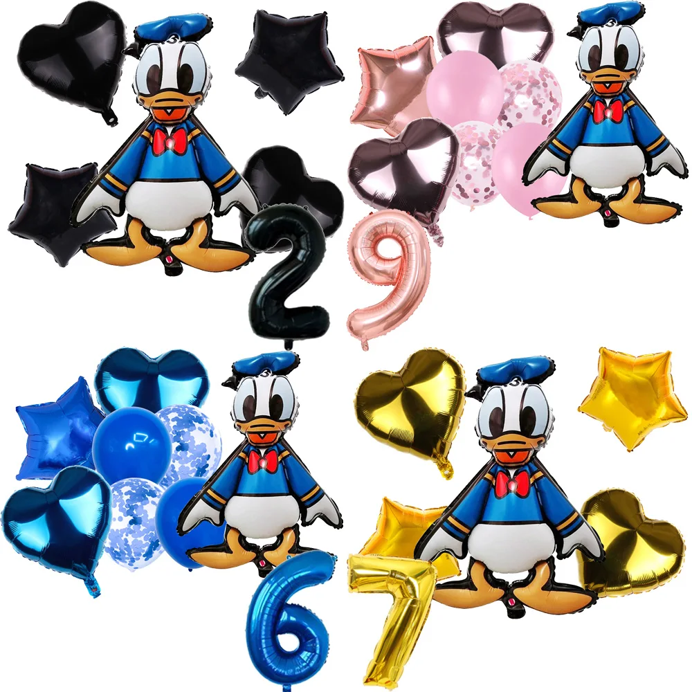 

Donald Duck Theme Birthday Party Birthday Party Decoration Number Aluminum Foil Balloon Baby Shower Photography props Boy Gift