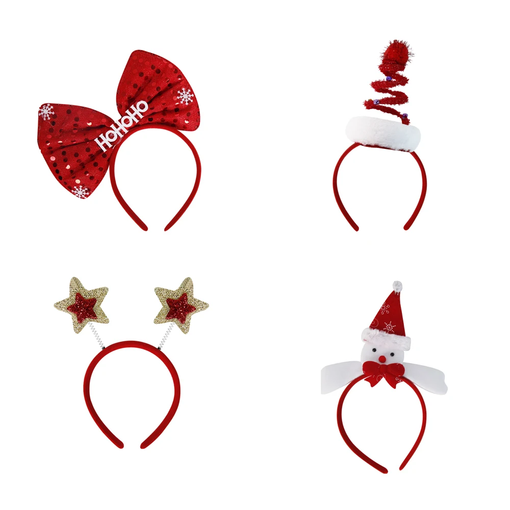 Christmas Headband Girls Party Decoration Christmas Tree Headwear Pentagram Headband Christmas