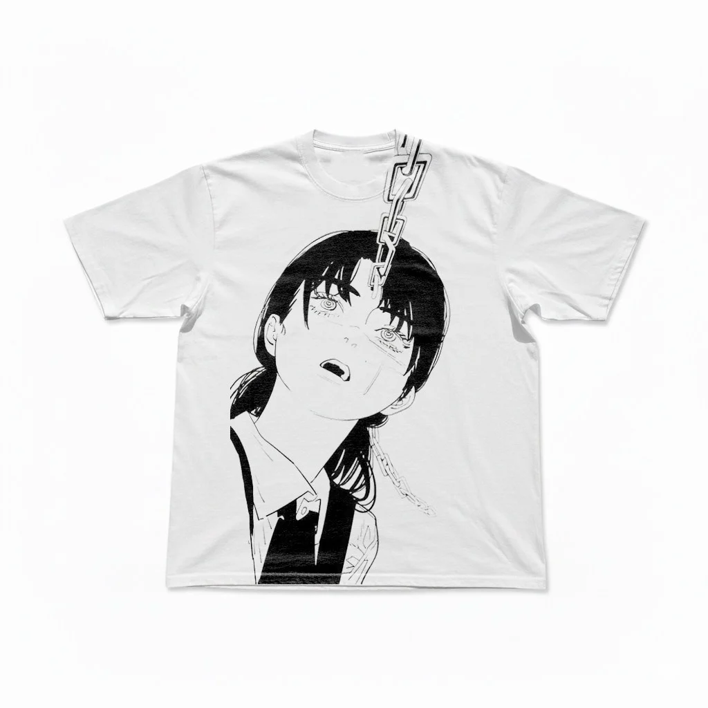 Chainsaw Man Part 2 Asa Mitaka Anime Sketch Oversized Graphic T-Shirt Cotton Men Women Streetwear Tee