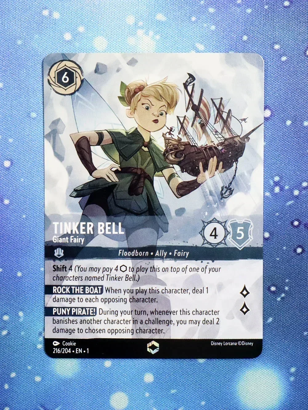 Disney Lorcana Proxy The First Chapter NoneFoil – Tinker Bell – Giant Fairy (Alternate Art) (216/204)TCG Game Cards