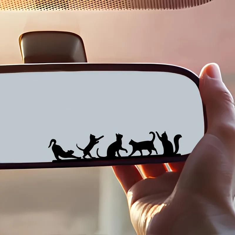 2Pcs Adorable Cat Rearview Mirror Multifunctional Stickers, Perfect Gift Selection