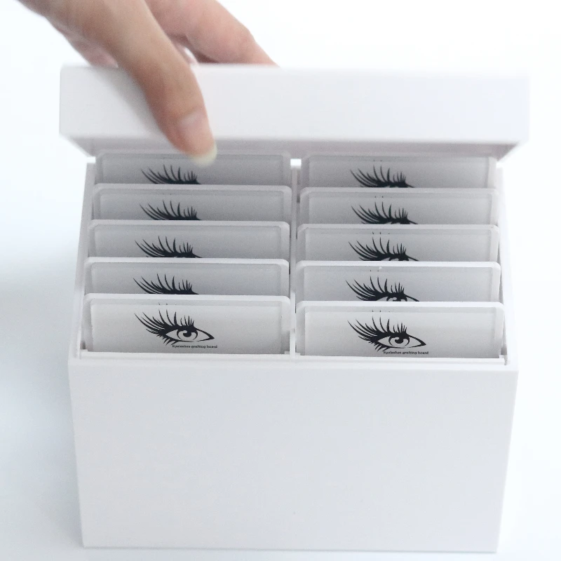 CNKESS wholesale Beauty Salon 10 Layers Acrylic Eyelash Extensions Storage Box Lash Tile Palette Box