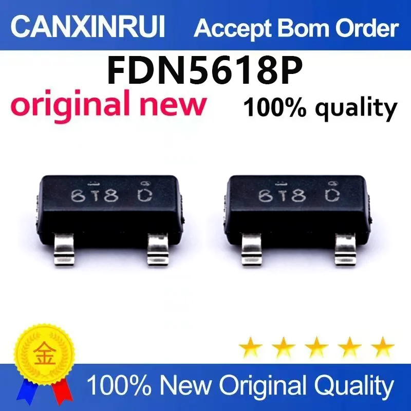 (5pcs-100pcs)Brand new original FDN5618P silk screen 618 package SOT-23 MOSFET transistor IC chip