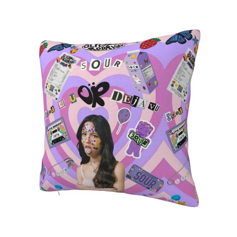 Custom O-Olivia And R-Rodrigo Square Pillow Case Home Decor 3D Two Side Printed Cushion Cover for Car