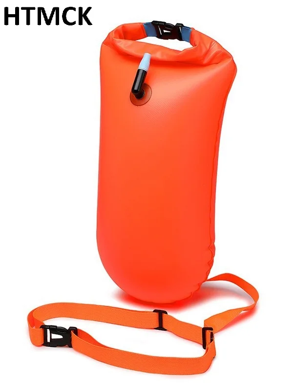 Lightweight Inflatable Swimming Buoy Tow with Waist Belt Open Air Bag Water Sport Storage Float Tool for Swimming
