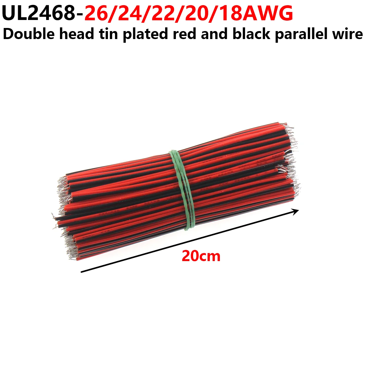 

UL2468-26 24 22 20 18 Double-ended tinned red and black parallel wire Red and black parallel wires