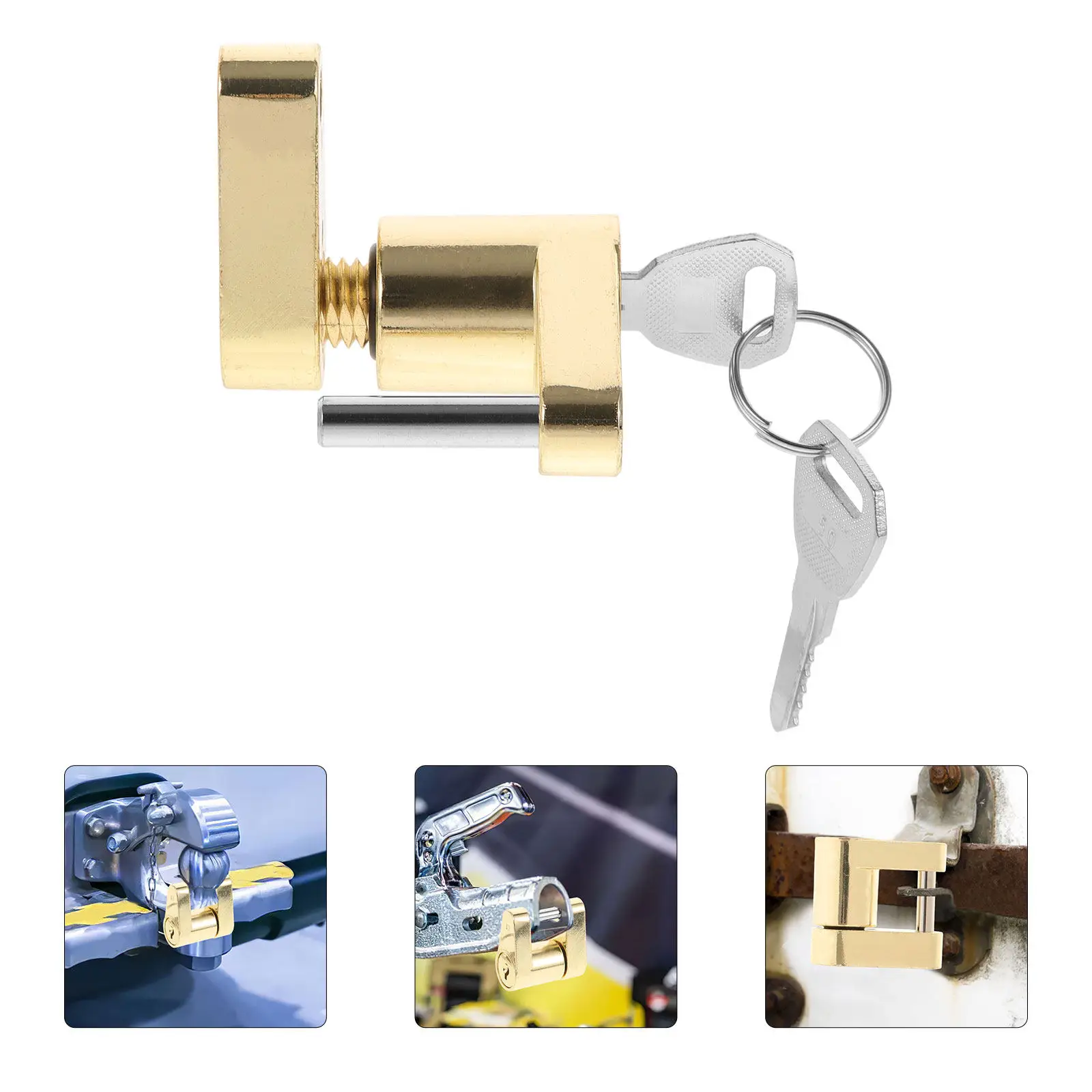 Trailer Tongue Coupler Lock Heavy Duty Hitch Lock for Enhanced Security Strong Build No Deformation Stylish Design Trailer