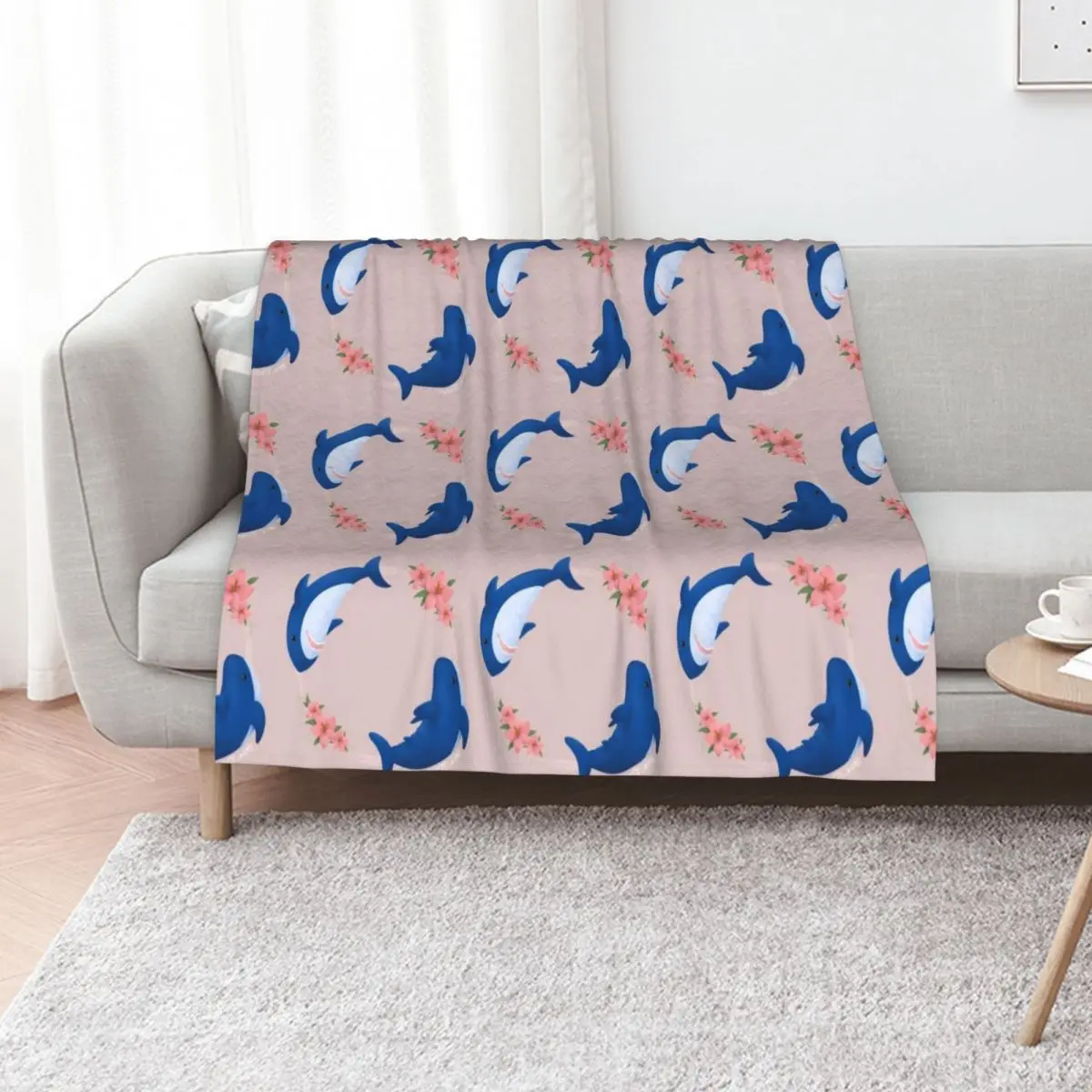 Brucie and Archie sharks swimming flower ring Throw Blanket anime Hair Sofa Quilt Nap cosplay anime Baby Blankets