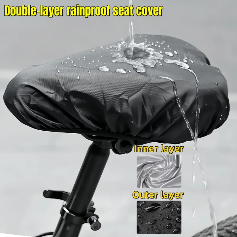 Waterproof Elastic Bike Saddle Cover Durable Polyester Dust Rain Resistant Streamlined Cushion Protector Cycling Parts For Mount