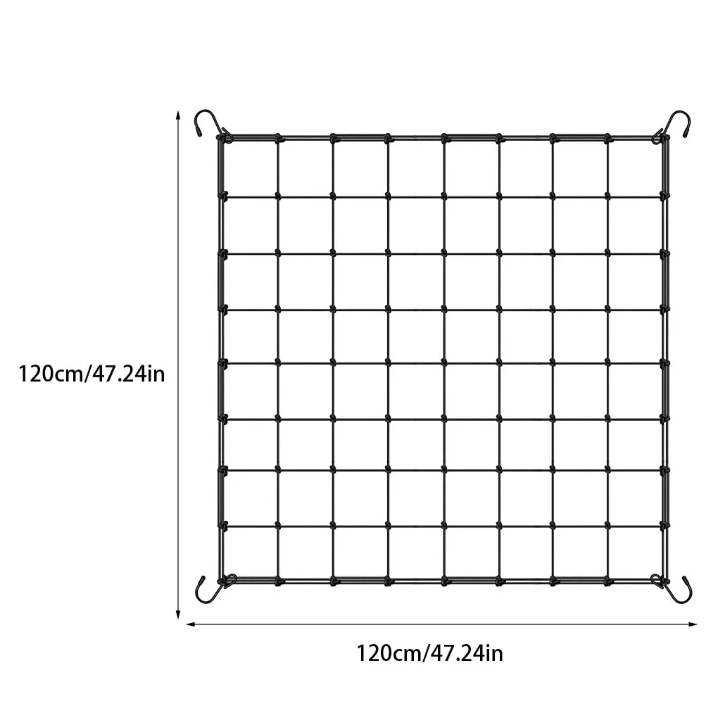 120x120cm Siatka ogrodowa do uprawy z 4 haczykami Mocna siatka wspierająca do ogórków Pomidory Owoce Warzywa