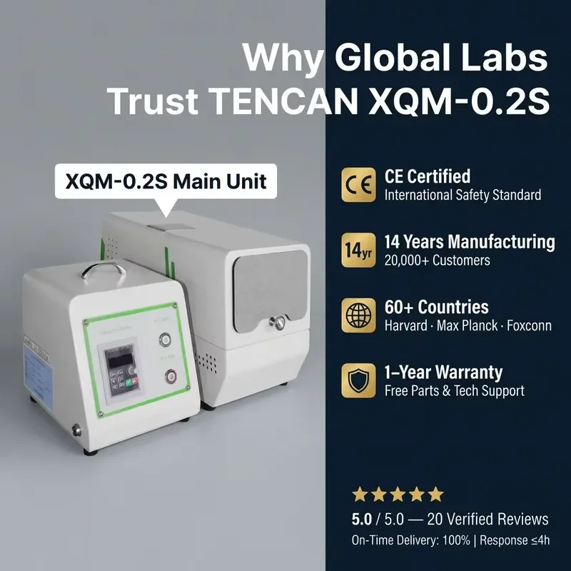 i TENCAN Lab Mini Planetary Ball Mill XQM-0.2S Electric Glove Box Inert Atmosphere 4-Station Nano Grinding Battery Research