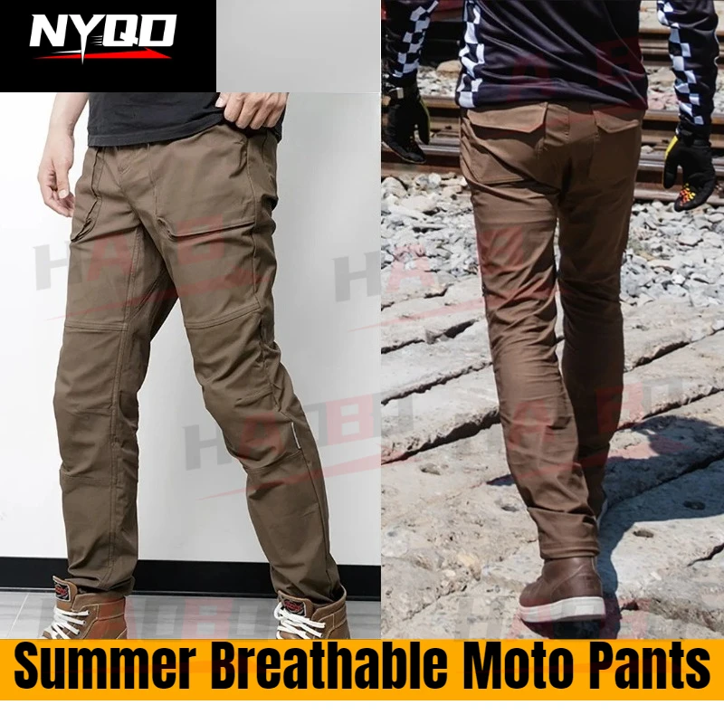 

Men Women Summer Motorcycle Pants Anti Drop Wear- resistant Logging Pants Commuting Motorbike Breathable Flexible Moto Pants