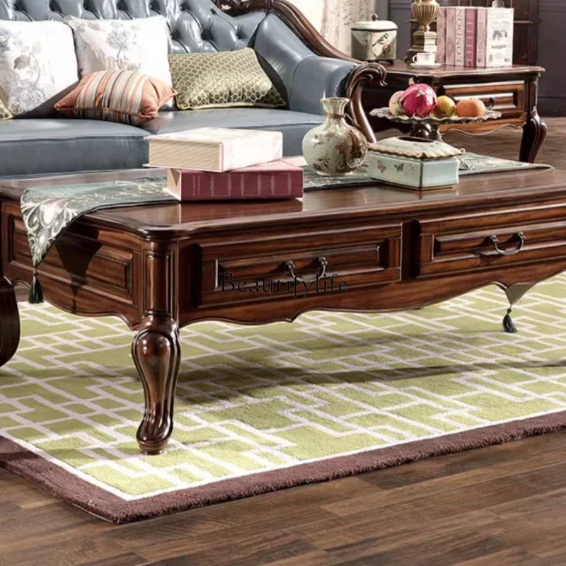 

35FG26All solid wood black walnut coffee table with rectangular coffee table